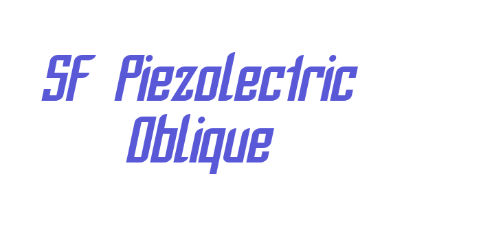 SF Piezolectric Oblique Font