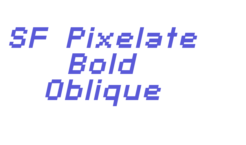 SF Pixelate Bold Oblique Font Download