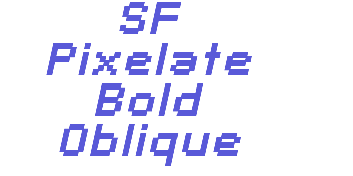 SF Pixelate Bold Oblique Font Download