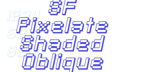 SF Pixelate Shaded Oblique-font-download