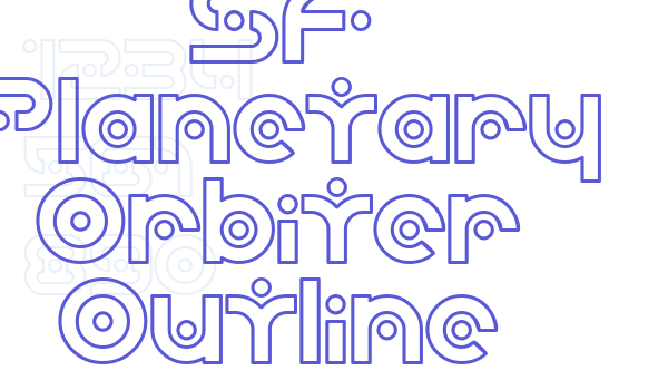 SF Planetary Orbiter Outline Font