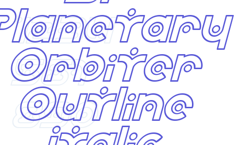 SF Planetary Orbiter Outline Italic Font Download