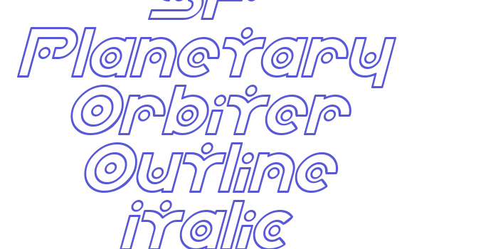 SF Planetary Orbiter Outline Italic Font Download