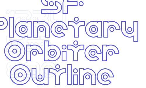 SF Planetary Orbiter Outline Font Download