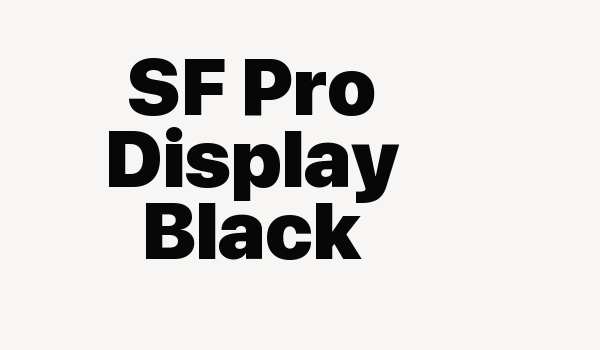 SF Pro Display Black Font