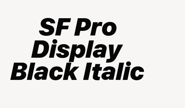 SF Pro Display Black Italic Font