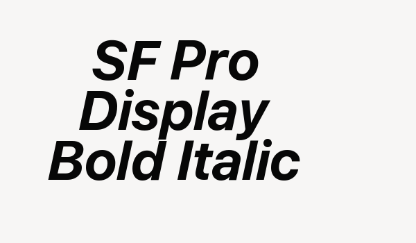 SF Pro Display Bold Italic Font