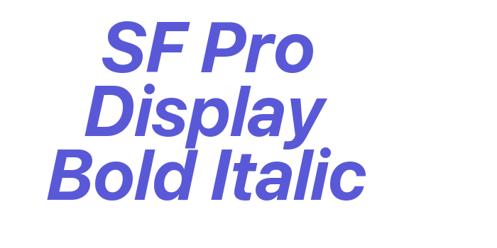 SF Pro Display Bold Italic Font