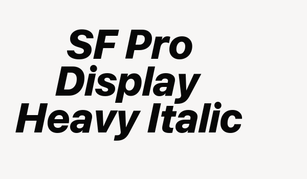 SF Pro Display Heavy Italic Font