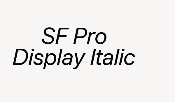 SF Pro Display Italic Font