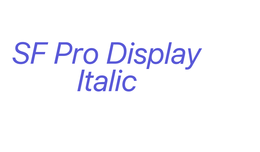 SF Pro Display Italic Font Download