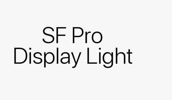 SF Pro Display Light Font