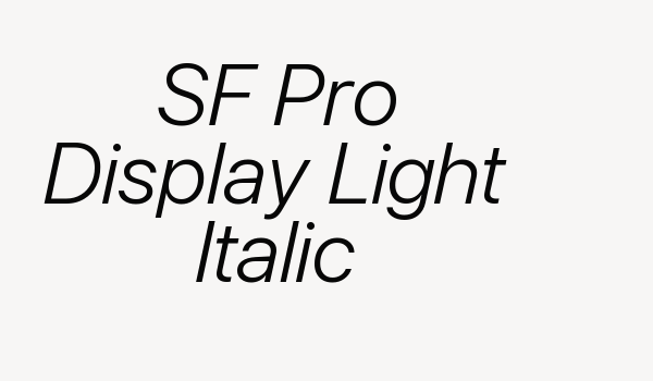 SF Pro Display Light Italic Font