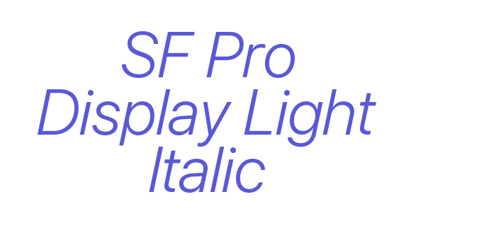 SF Pro Display Light Italic Font Download