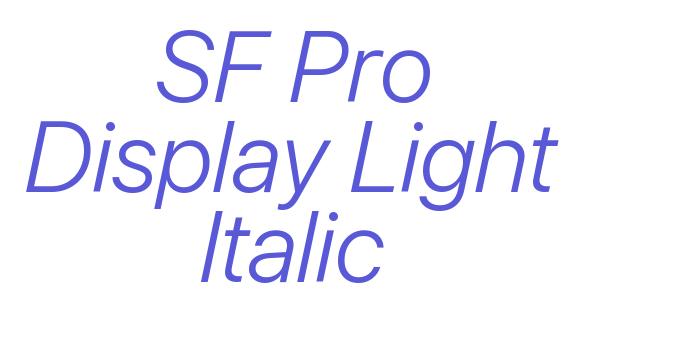 SF Pro Display Light Italic Font