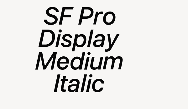 SF Pro Display Medium Italic Font