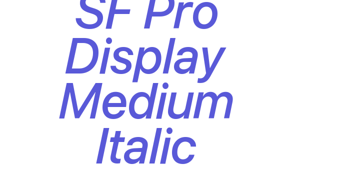 SF Pro Display Medium Italic Font