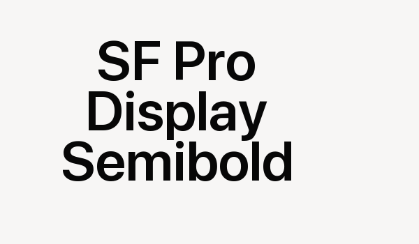 SF Pro Display Semibold Font