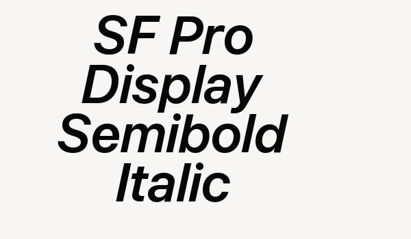 SF Pro Display Semibold Italic Font