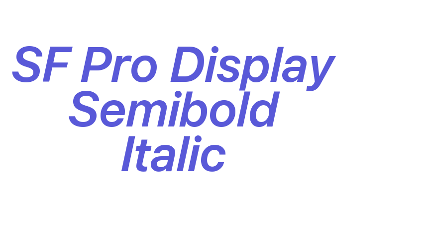 SF Pro Display Semibold Italic Font Download