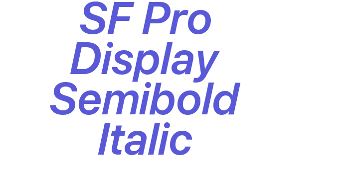 SF Pro Display Semibold Italic Font Download