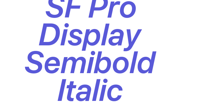 SF Pro Display Semibold Italic Font