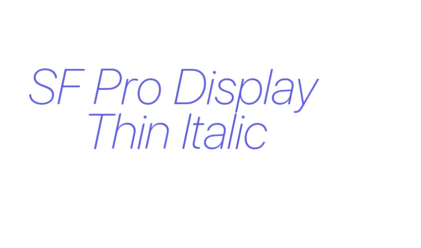 SF Pro Display Thin Italic Font Download