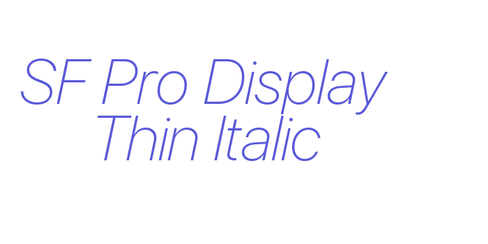 SF Pro Display Thin Italic Font Download