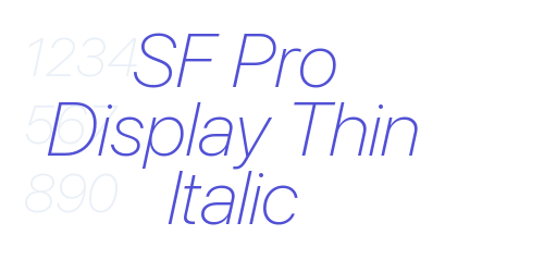 SF Pro Display Thin Italic