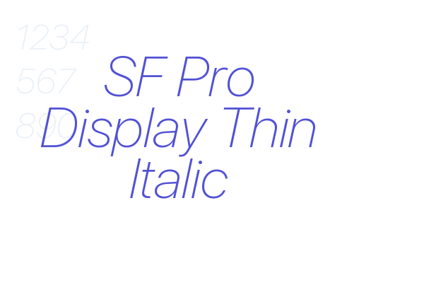 SF Pro Display Thin Italic
