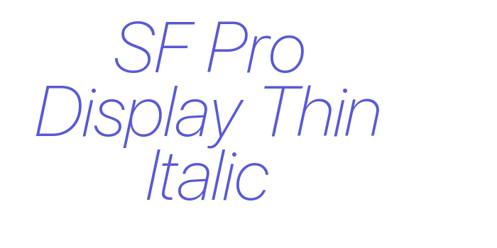 SF Pro Display Thin Italic Font