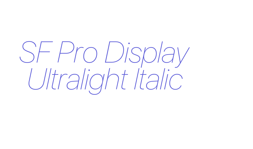 SF Pro Display Ultralight Italic Font Download