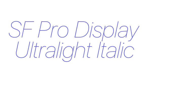 SF Pro Display Ultralight Italic Font Download