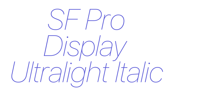 SF Pro Display Ultralight Italic Font