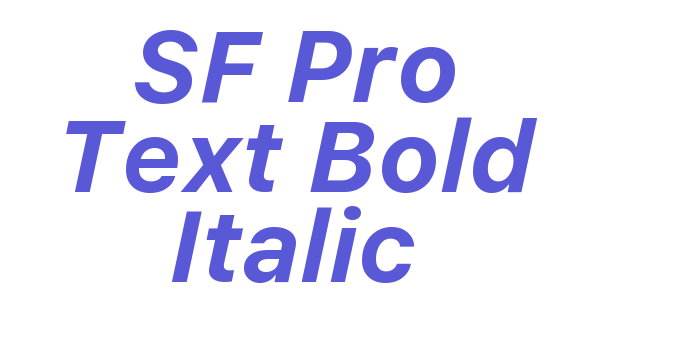 SF Pro Text Bold Italic Font