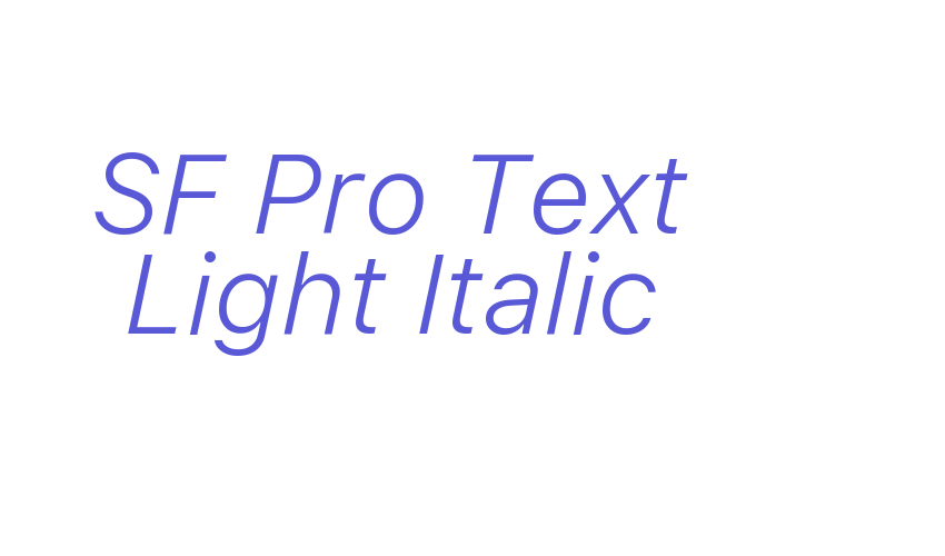 SF Pro Text Light Italic Font Download