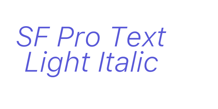 SF Pro Text Light Italic Font Download