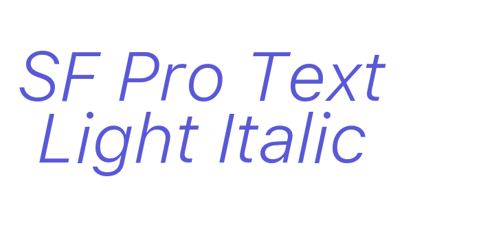 SF Pro Text Light Italic Font