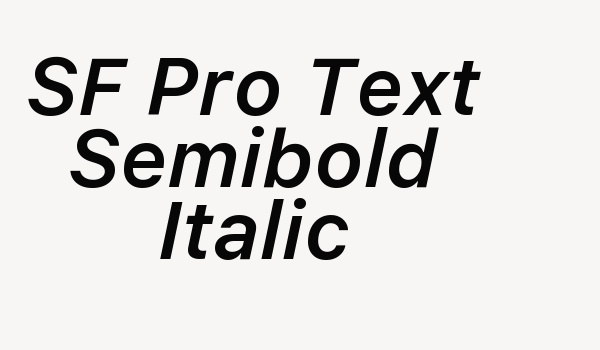 SF Pro Text Semibold Italic Font