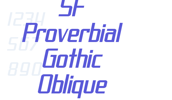 SF Proverbial Gothic Oblique Font