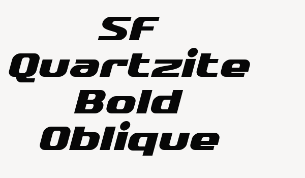 SF Quartzite Bold Oblique Font