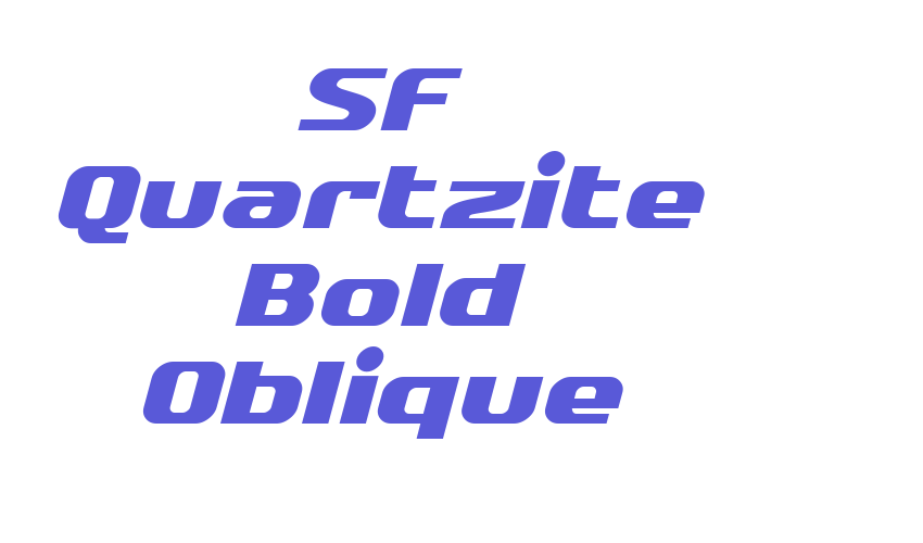 SF Quartzite Bold Oblique Font