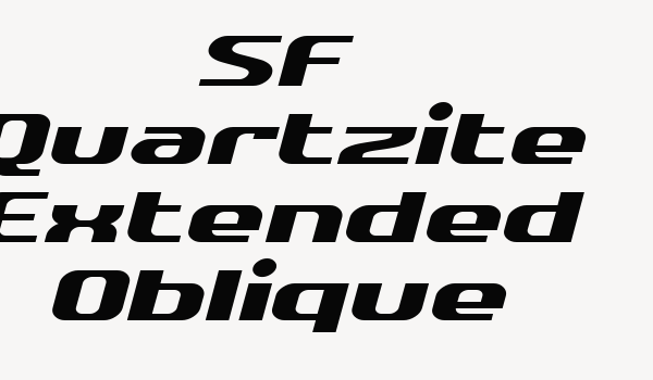 SF Quartzite Extended Oblique Font