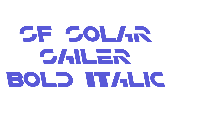 SF Solar Sailer Bold Italic Font