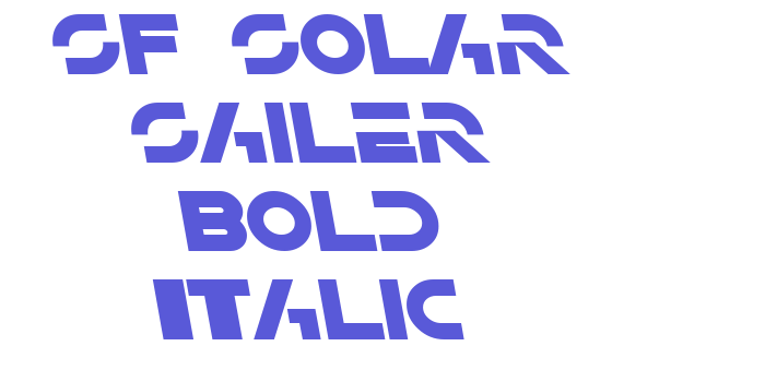 SF Solar Sailer Bold Italic Font Download