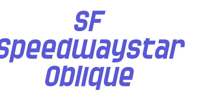 SF Speedwaystar Oblique Font