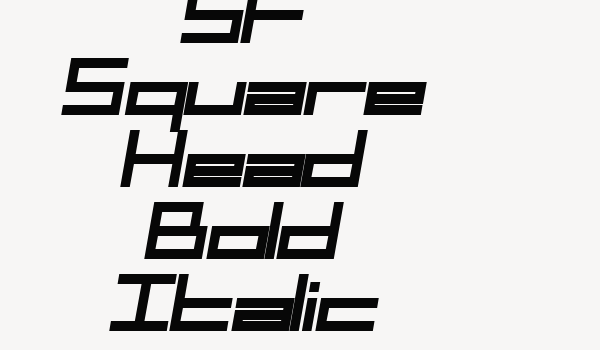 SF Square Head Bold Italic Font