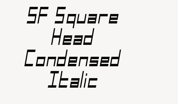 SF Square Head Condensed Italic Font