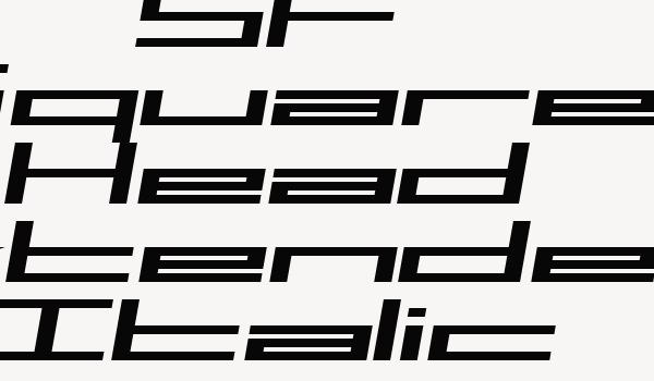 SF Square Head Extended Italic Font