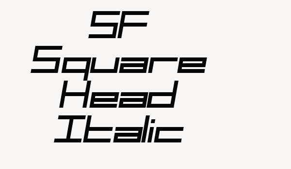 SF Square Head Italic Font